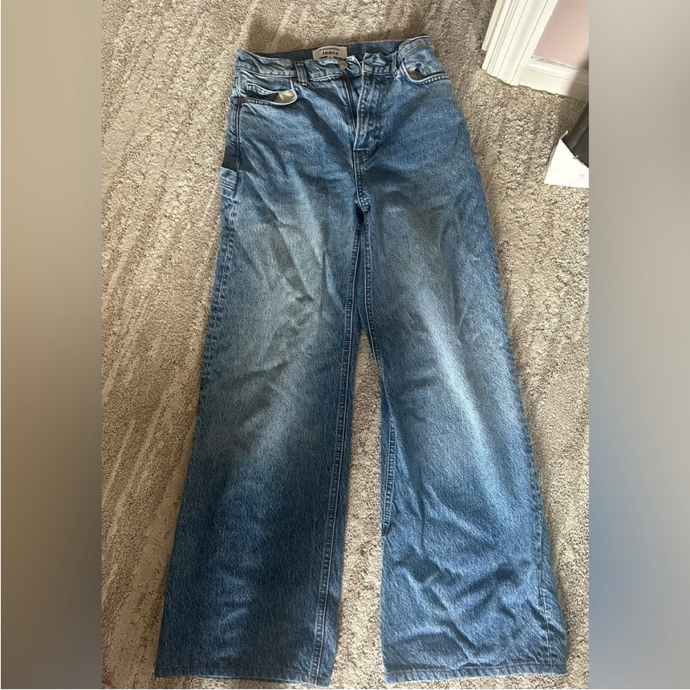 Reformation High Rise Wide Leg Hailey Utility Jeans